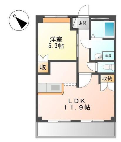レジデンス絆(1LDK/2階)の間取り写真