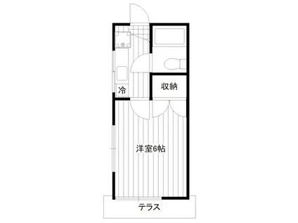 アトリエールそら(1K/1階)の間取り写真