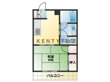 パールメゾン(1DK/3階)の間取り写真