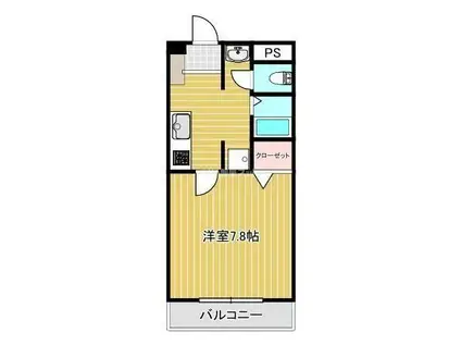 メゾン・ドゥ・ボヌール(1K/1階)の間取り写真