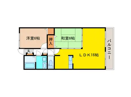 コートカメリア(2LDK/3階)の間取り写真