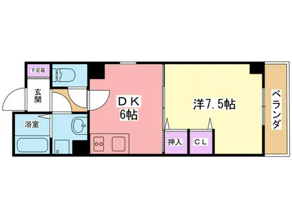 エスポワール(1DK/1階)の間取り写真