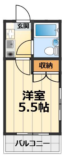 プチメゾン中央(1K/1階)の間取り写真