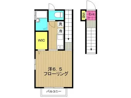 さくらハウス(1K/2階)の間取り写真
