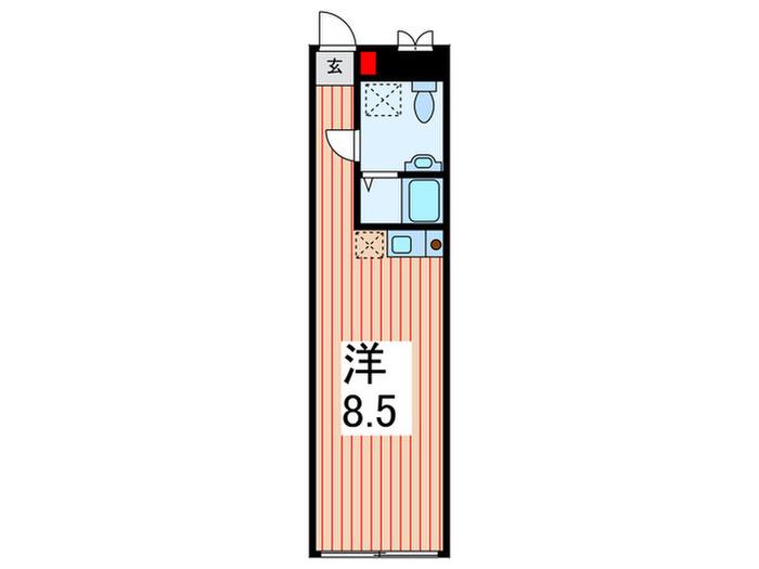 QUADRO(ワンルーム/1階)の間取り写真