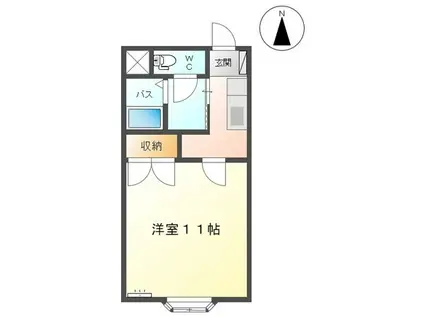 ラボーテ栄(1K/1階)の間取り写真