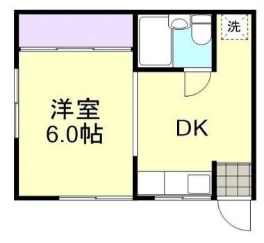 藤原マンション(1DK/1階)の間取り写真