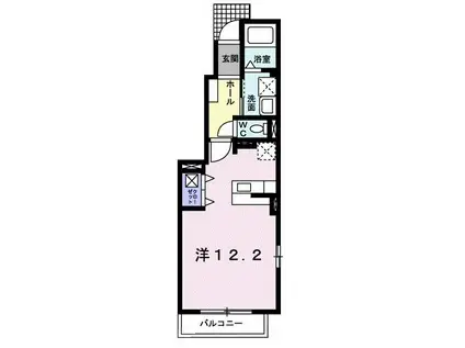 グリーンシティII(ワンルーム/1階)の間取り写真