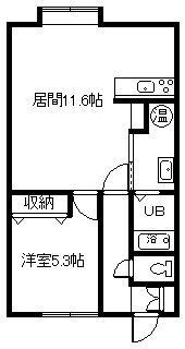ビクトリー神居(1LDK/1階)の間取り写真