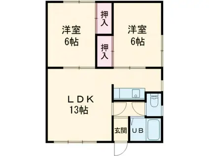 コーポラスV1(2LDK/2階)の間取り写真