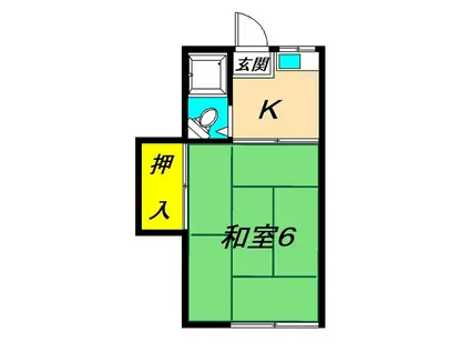 松月荘(1K/1階)の間取り写真