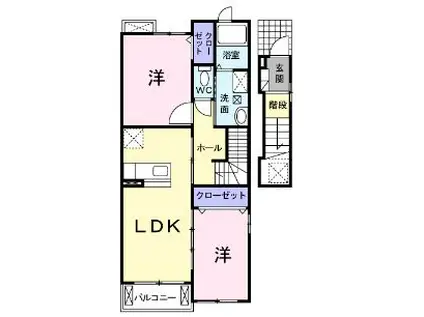 アルバ グランデA(2LDK/2階)の間取り写真