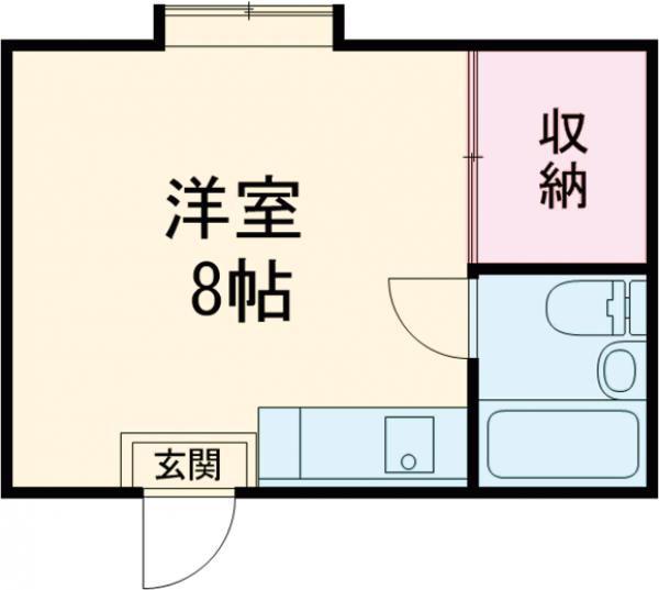 ヴァンベール亀田(ワンルーム/1階)の間取り写真