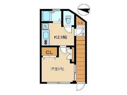 第22オーナーズビル(1K/2階)の間取り写真