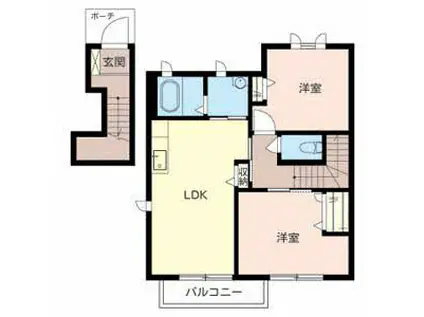 サニーフラットI・II(2LDK/2階)の間取り写真