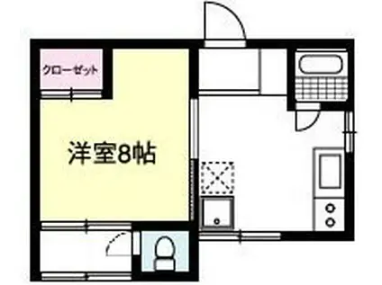 YKハイツ(1DK/1階)の間取り写真