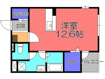 ピーチマウンテン(1K/2階)の間取り写真