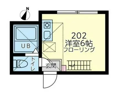 ユナイトステージモーリスの杜(ワンルーム/2階)の間取り写真