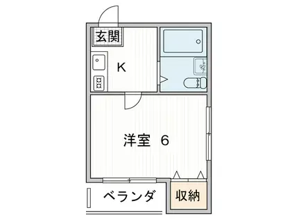 ウィルコート(1K/2階)の間取り写真
