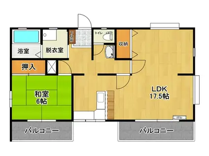ドーブルハウスB(1LDK/1階)の間取り写真
