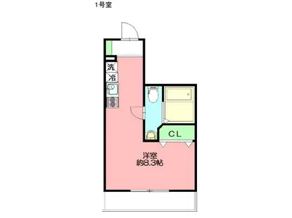 DEN大口仲町Ⅲ(ワンルーム/3階)の間取り写真