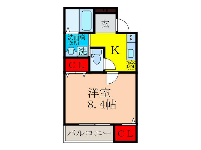 フジパレス吹田寿町V番館(1K/3階)の間取り写真