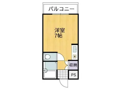 プレアール姫路北平野(ワンルーム/2階)の間取り写真