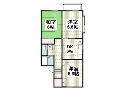 グリーンヒルズ(3DK/2階)の間取り写真