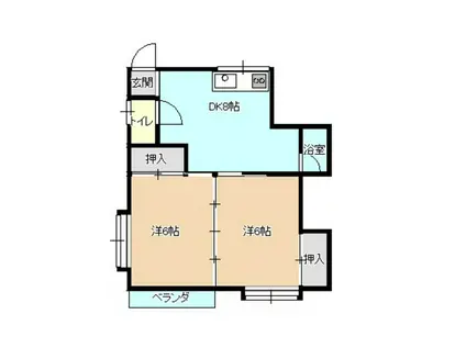 メゾン祐希(2K/1階)の間取り写真