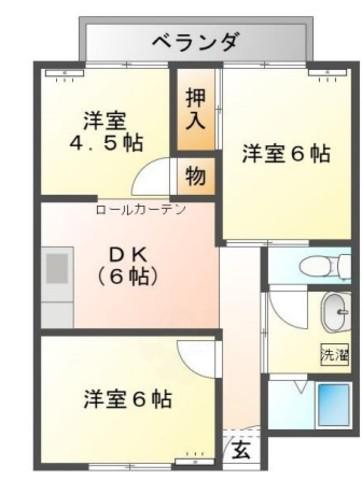 グリーンハイツ北平野(3DK/4階)の間取り写真