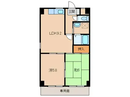 アネシス・ヒロ(2LDK/1階)の間取り写真