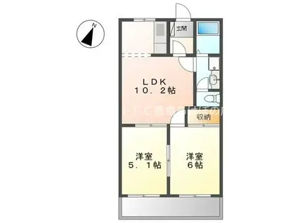 グランドパレス(2LDK/2階)の間取り写真