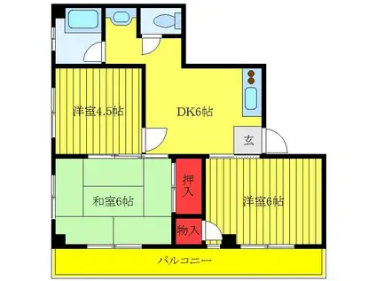 マイキャッスル浅川(3DK/2階)の間取り写真