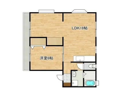 グランドコーポ中の尾1(1LDK/1階)の間取り写真