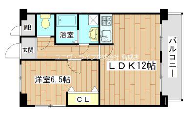 サンツエルブ(1LDK/3階)の間取り写真