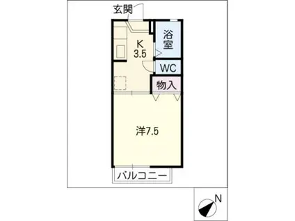 アメニティAT(1K/2階)の間取り写真