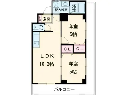 エレガンテ・F(2LDK/5階)の間取り写真