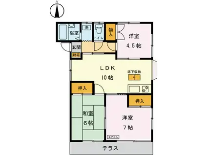 寿荘(3LDK/1階)の間取り写真