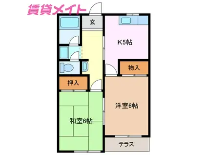 プラスコーポ(2K/1階)の間取り写真