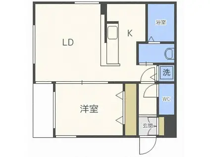 APRICOURTI(1LDK/4階)の間取り写真