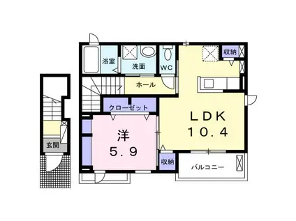 サニーセレノハウスA(1LDK/2階)の間取り写真