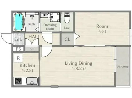 フジスタ田無(1LDK/3階)の間取り写真