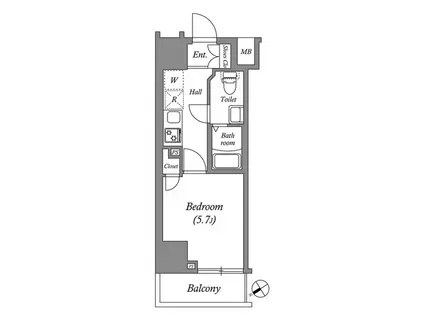 GENOVIAお花茶屋SKYGARDEN(1K/4階)の間取り写真
