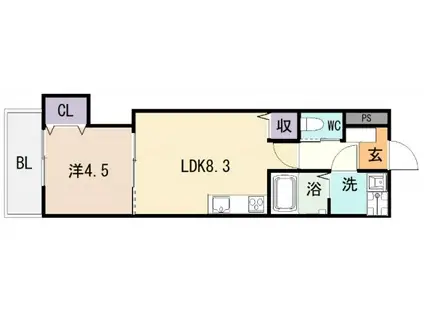 クレストメゾン(1LDK/3階)の間取り写真