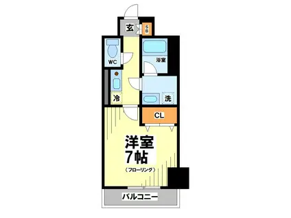 ディクオーレ仙川(1K/2階)の間取り写真