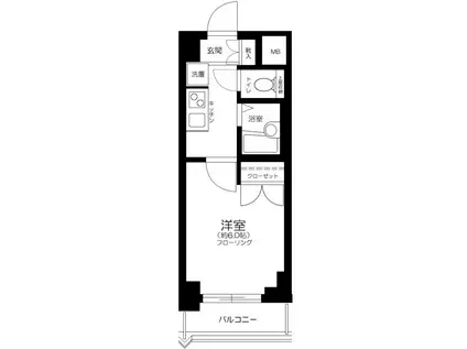 西大井テラス(1K/8階)の間取り写真