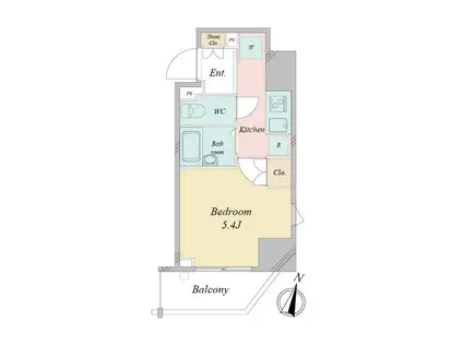 CLAREGRACE松戸(1K/10階)の間取り写真