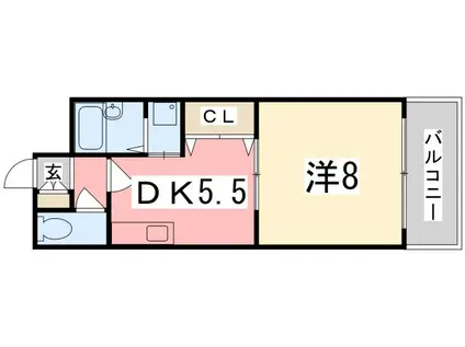 ラフィーヌ上野田(1DK/1階)の間取り写真