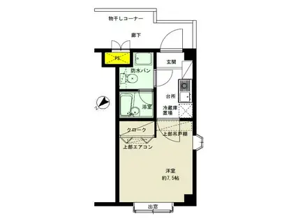 清水学生会館B館(1K/2階)の間取り写真