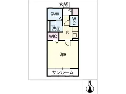 シャトレCOCO II(1K/2階)の間取り写真